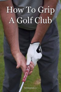 A picture of a golfer demonstrating a proper golf grip
